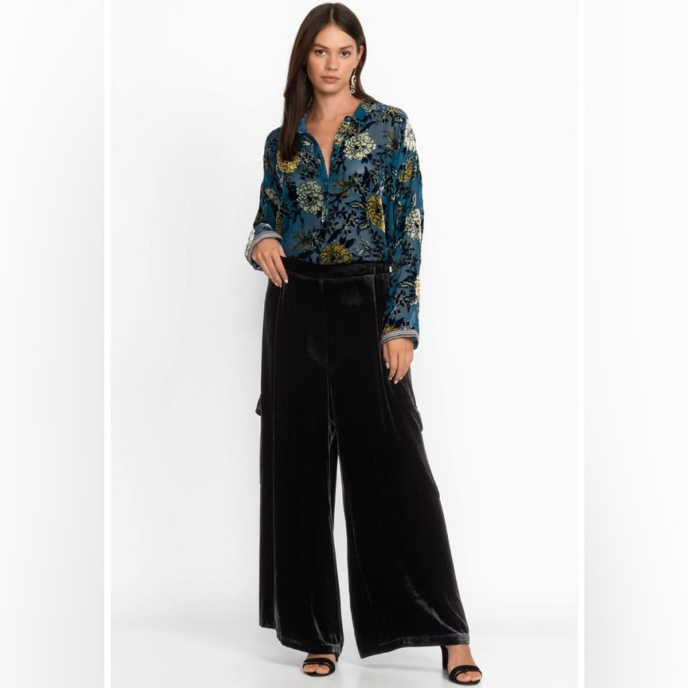Johnny Was Zatima Silk-Blend Cargo Pant NEW